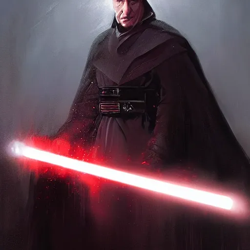 Image similar to Putin as Dark Lord of the Sith by Greg Rutkowski