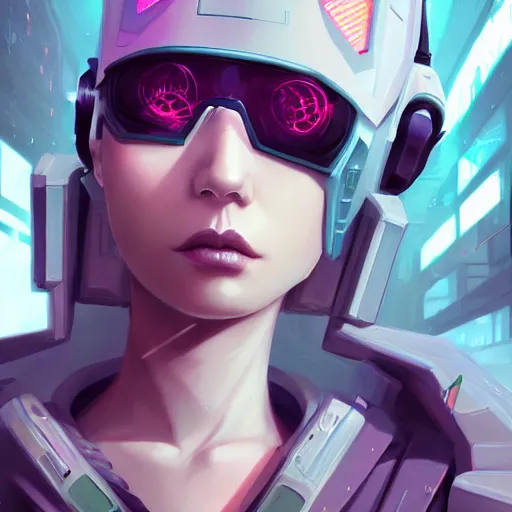 Prompt: a portrait of a female cyberpunk soldier, art by lois van baarle and loish and ross tran and rossdraws and sam yang and samdoesarts and artgerm and saruei and disney, digital art, highly detailed, intricate, sharp focus, trending on artstation hq, deviantart, unreal engine 5, 4 k uhd image