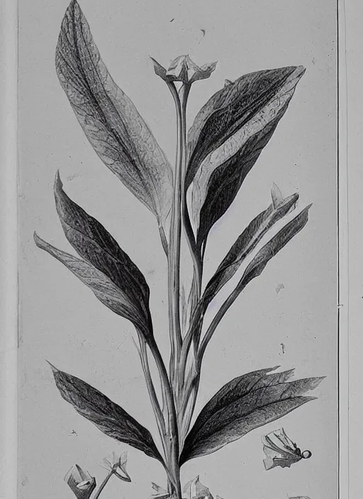 Image similar to scientific botanical illustration of a plant with human fingers