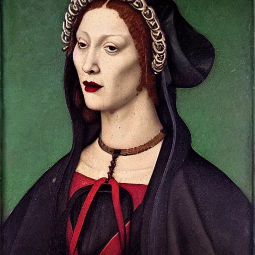 Prompt: a renaissance style portrait painting of Vampire