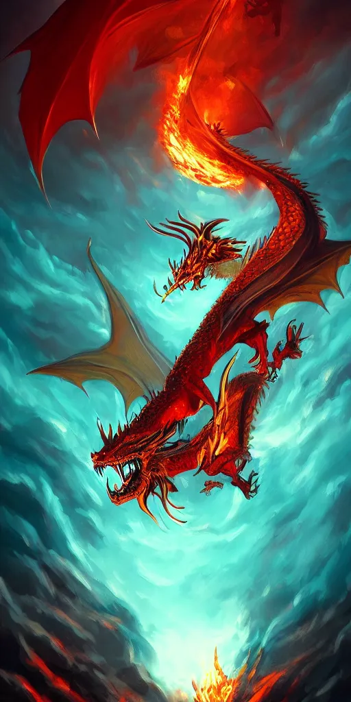 Image similar to dragon breathing fire by anato finnstark, phone wallpaper