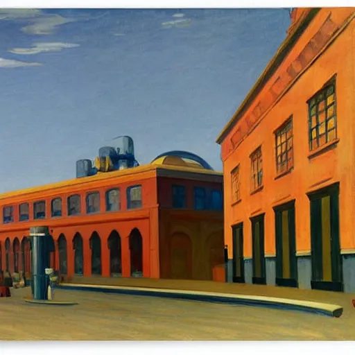 Image similar to big factory by Edward hopper