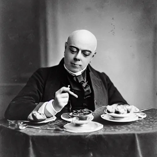 Image similar to George Frederic Handel eating cake