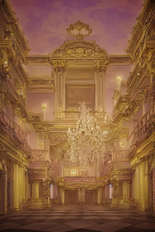 Image similar to Baroque style building full of roses, soft pastel neon lighting, highly detailed, photo realistic, volumetric lighting, cinematic