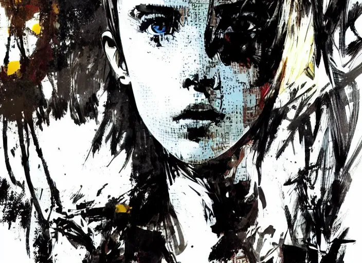 Image similar to a highly detailed beautiful portrait of millie bobby brown by yoji shinkawa