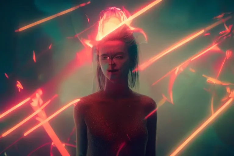 Image similar to vfx film closeup, retrowave necromancer, flat color profile low - key lighting award winning photography arri alexa cinematography, hyper real photorealistic cinematic, atmospheric cool colorgrade