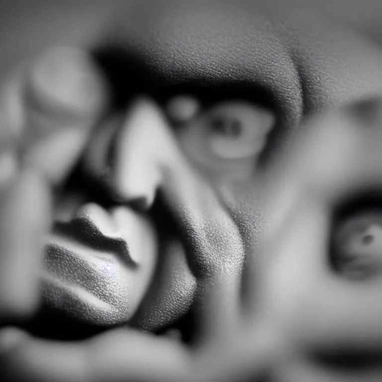 Image similar to a cinematic film still of a claymation stop motion film starring robert de niro, portrait, shallow depth of field, 8 0 mm, f 1. 8