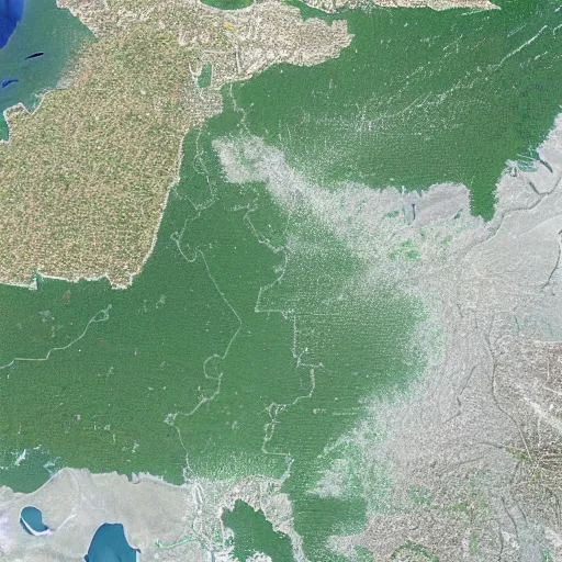 Image similar to a satellite image of the Netherlands with borders