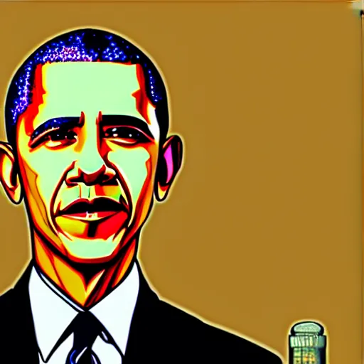 Image similar to Barack Obama portrait in Disco Elysium, Disco Elysium style, Barack Obama serious HD