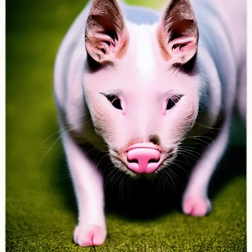 Image similar to a cat - pig - hybrid, animal photography