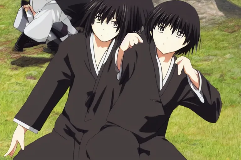 Image similar to hijikata toushirou, child, anime, short black hair