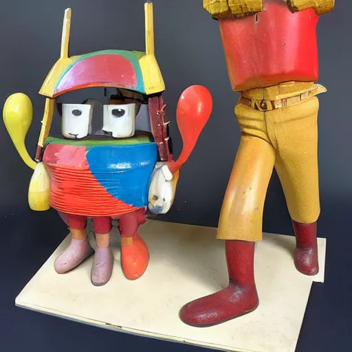 Image similar to 1 9 6 0 s weirdo cartoon sculpture toy on display