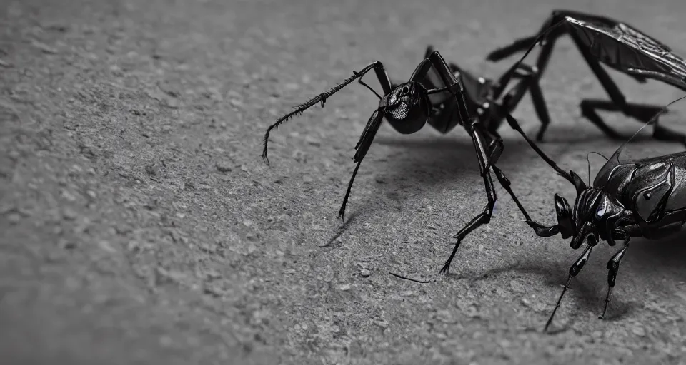 Prompt: giant insect on the street, close up, hyperdetailed, close up, artstation, cgsociety, cinematography by Greig Fraser 8k