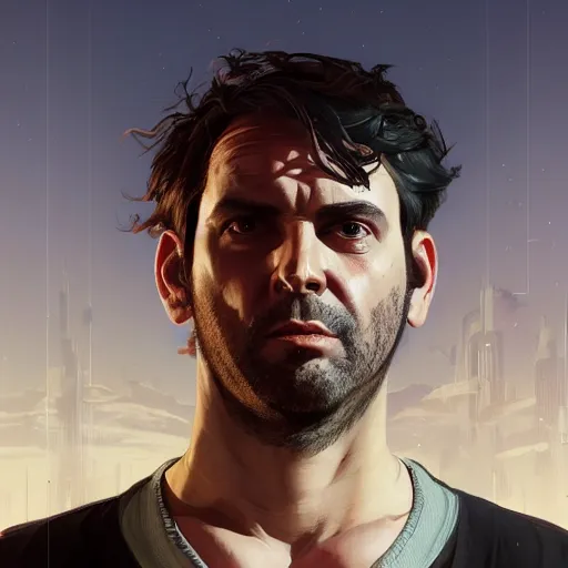 Image similar to highly detailed portrait salvador dalli in gta v, stephen bliss, unreal engine, fantasy art by greg rutkowski, loish, rhads, ferdinand knab, makoto shinkai and lois van baarle, ilya kuvshinov, rossdraws, tom bagshaw, global illumination, radiant light, detailed and intricate environment