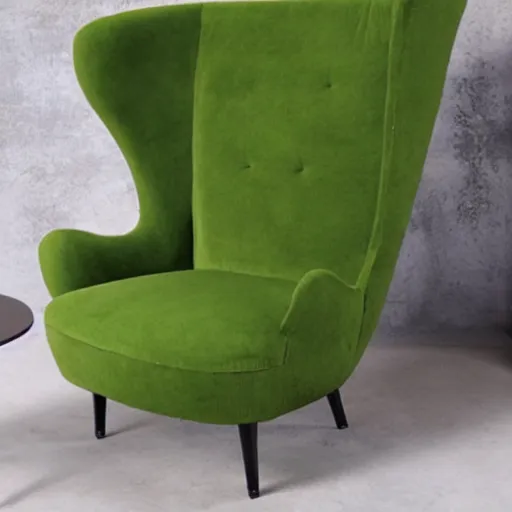 Image similar to an armchair in the shape of an avocado