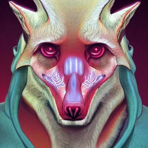 Prompt: a portrait of coyote, in the style of wayne barlowe