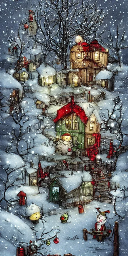 Prompt: a scrooge christmas scene by alexander jansson