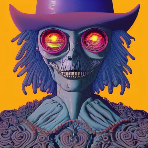 Image similar to original jean giraud digital art painting pastel goth aesthetic, creepy kawaii, highly detailed, highly intricate, tom whalen