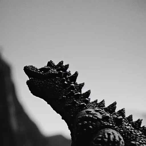 Image similar to godzilla eating a crystal, 5 5 mm