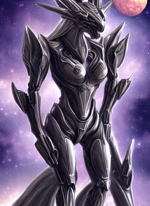 Prompt: goddess shot, galactic sized stunning beautiful anthropomorphic robot mecha female dragon, in space, larger than planets, posing elegantly, holding earth in sharp claws, detailed silver armor, epic proportions, epic scale, ultra detailed digital art, furry art, macro art, dragon art, giantess art, warframe fanart, furaffinity, deviantart, realistic