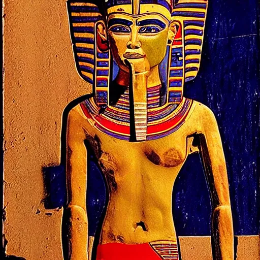 Prompt: The American Psycho, ancient egyptian art