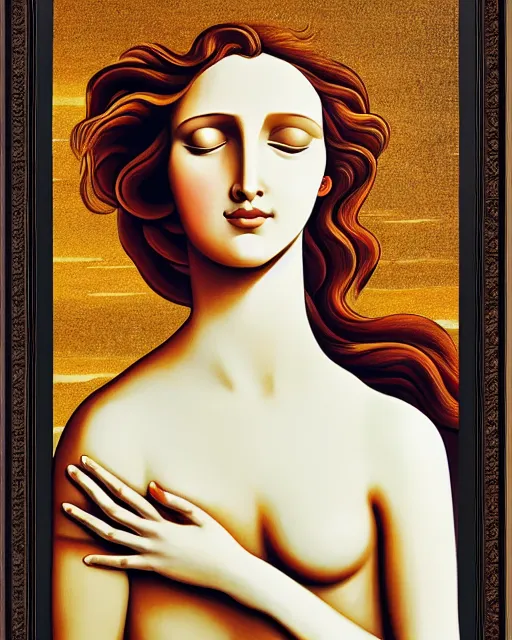 Image similar to the birth of venus painting in corporate memphis style, big tech art, alegria style, minimalistic -