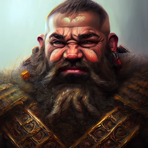 Image similar to portrait painting of a dwarven berserker, sharp focus, award - winning, trending on artstation, masterpiece, highly detailed, intricate. art by aurore folny