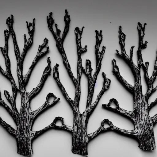 Image similar to trees made of severed human fingers, highly detailed, 4 k