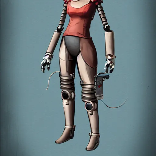 Prompt: robot swashbuckler, female, science fiction, pirate, concept art, matte, illustration, character art,