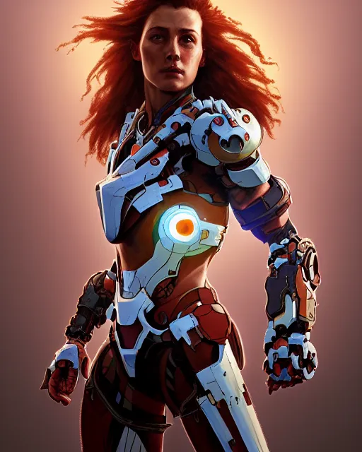 Image similar to symmetry!! portrait of a horizon zero dawn machine acting as ironman, intricate, elegant, highly detailed, digital painting, artstation, concept art, smooth, sharp focus, illustration, art by artgerm and greg rutkowski and alphonse mucha, 8 k