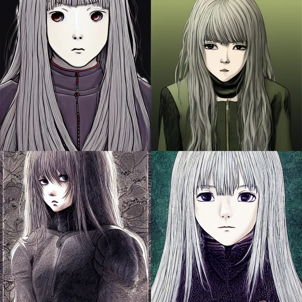 Prompt: griffith, manga, highly detailed, digital art, centered, portrait, colored accurately, in the style of inio asano