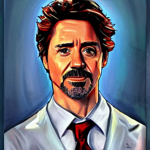 Prompt: portrait of justin trudeau or robert downey junior by greg ruthkowski