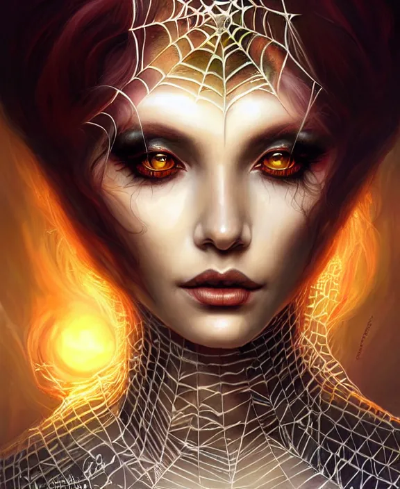 Prompt: spider goddess, eldritch horror, trending on artstation, portrait, digital art by artgerm and karol bak