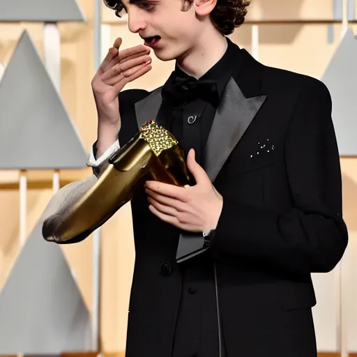 Prompt: timothee chalamet blowing a kiss