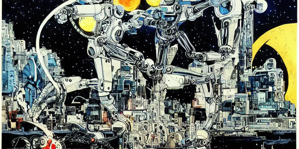 Image similar to a beautiful painting of robot by al williamson, trending on artstation