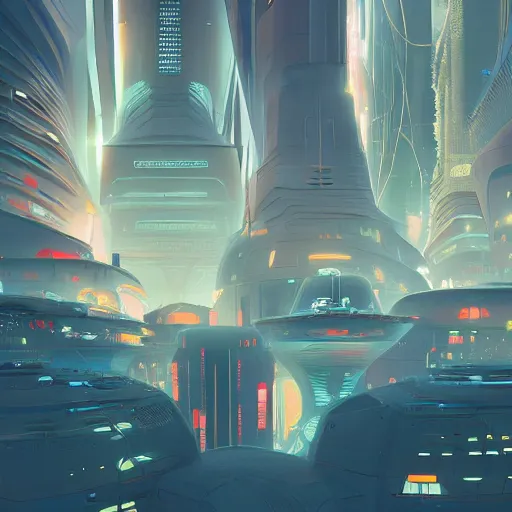 Image similar to futuristic city, illustration by petros afshar and christopher balaskas and marius borgeaud and kiliain eng, global illumination, ambient occlusion, 3 0 mm, well proportioned, highly detailed, rule of thirds, motion blur