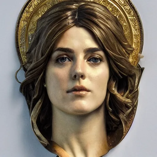 Prompt: amazing lifelike award winning marble bust of 18 year old Elizabeth Hurley trending on art station artgerm Greg rutkowski alphonse mucha cinematic