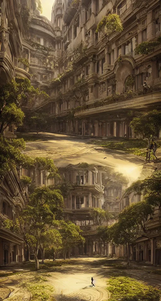 Prompt: beautiful low angle picture of an abandoned naboo city street on a planet with amazing sleek architecture by richard dadd, ultra detailed, elegant and graceful, trending on artstation, dramatic lighting, light rays and shadows, octane render directed by stanley kubrick