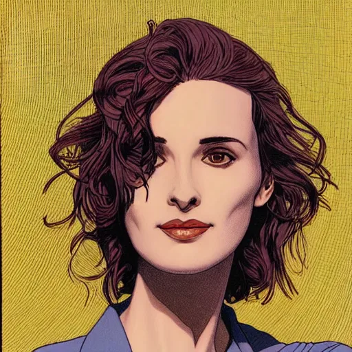 Image similar to “ winona ryder retro minimalist portrait by jean giraud, moebius starwatcher comic, sharp, smooth face, 8 k ”