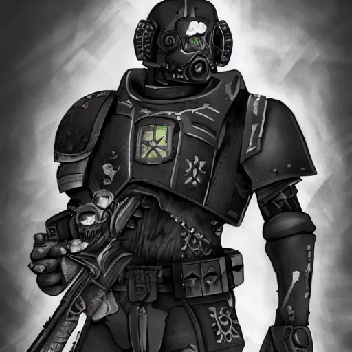 Prompt: an edgy grimdark soldier with a shotgun in the style of cyberpunk in the style of Warhammer 40K trending on artstation deviantart Pinterest detailed High Resolution HD 8k