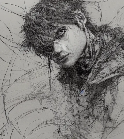 Image similar to けとう すくる, pen and ink, intricate line drawings, by craig mullins, ruan jia, kentaro miura, greg rutkowski, loundraw