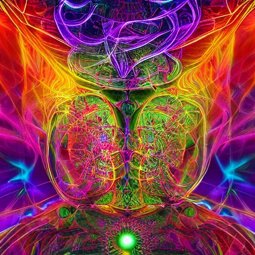 Image similar to Detailed, Electromagnetic Field DMT LSD, realistic, high resolution, detailed reflection, detailed lighting, vivid ultraviolet colors, by Nixeu, by Hannes Bok, by Cameron Gray