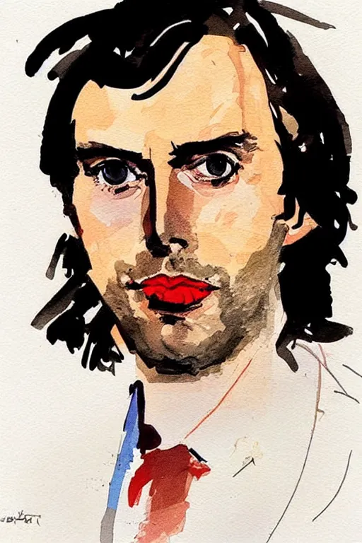 Prompt: beautiful portrait of Thierry Baudet by Milo manara and David downton