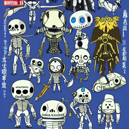 Prompt: space agent skeleton, miyazaki, ghibli, breath of the wild,