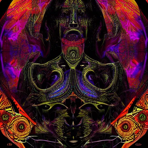 Image similar to Evocative dark psychedelic digital art collage by Musa Esrtungkoro