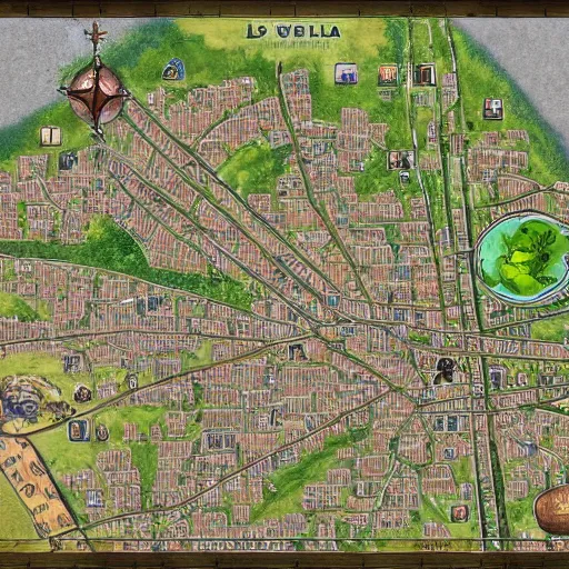 Prompt: map of lviv for tabletop rpg