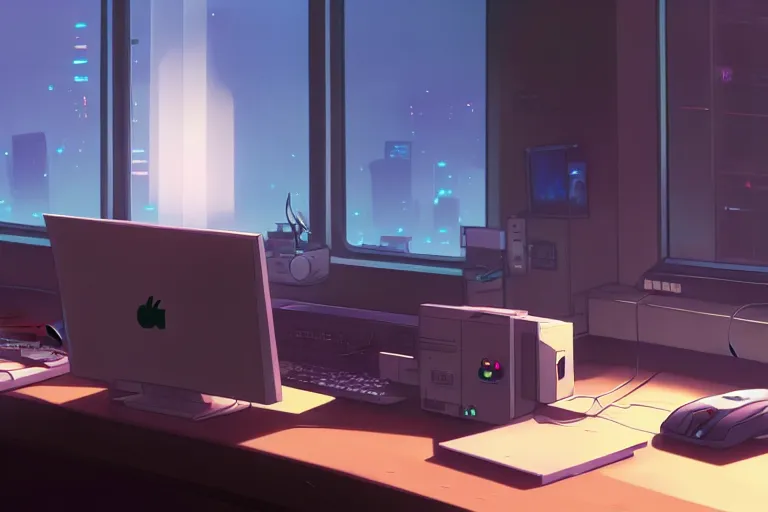 Image similar to a nerdy caracal is programming at a computer in a room full of gadgets, by makoto shinkai and ghibli studio, dramatic lighting, highly detailed, incredible quality, trending on artstation