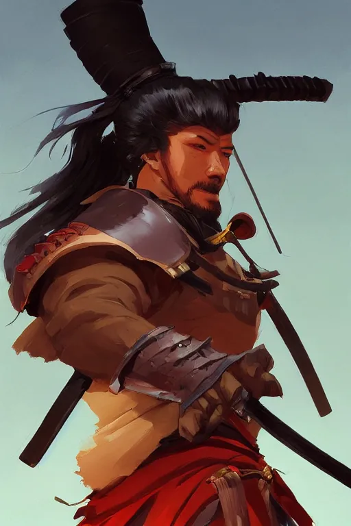 Prompt: portrait of a legendary Samurai , official fanart behance hd artstation by Jesper Ejsing, by RHADS and Makoto Shinkai and Lois van baarle and ilya kuvshinov and rossdraws