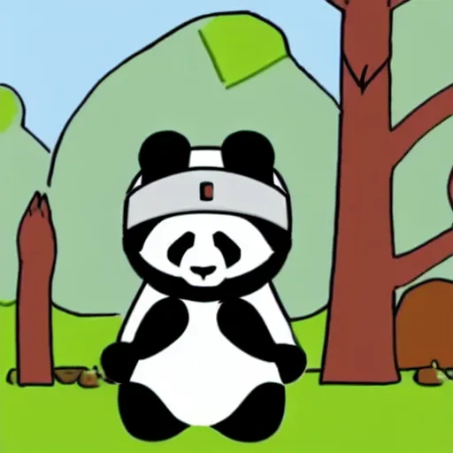 Image similar to a panda wearing a VR headset cartoon