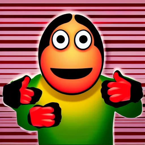 Image similar to red eyed smiling emoji thumb up